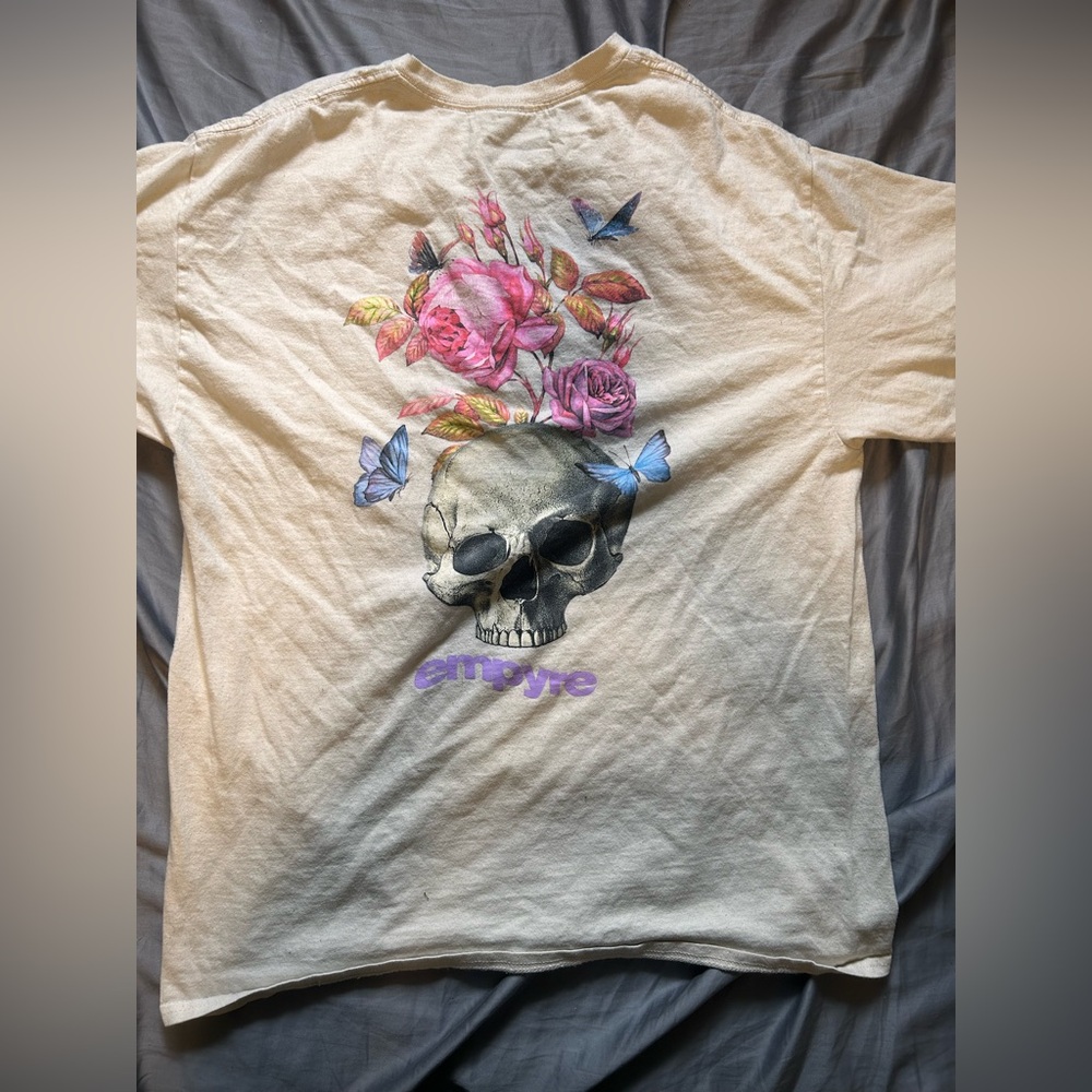 Empyre Botanical Skull Cream T-Shirt